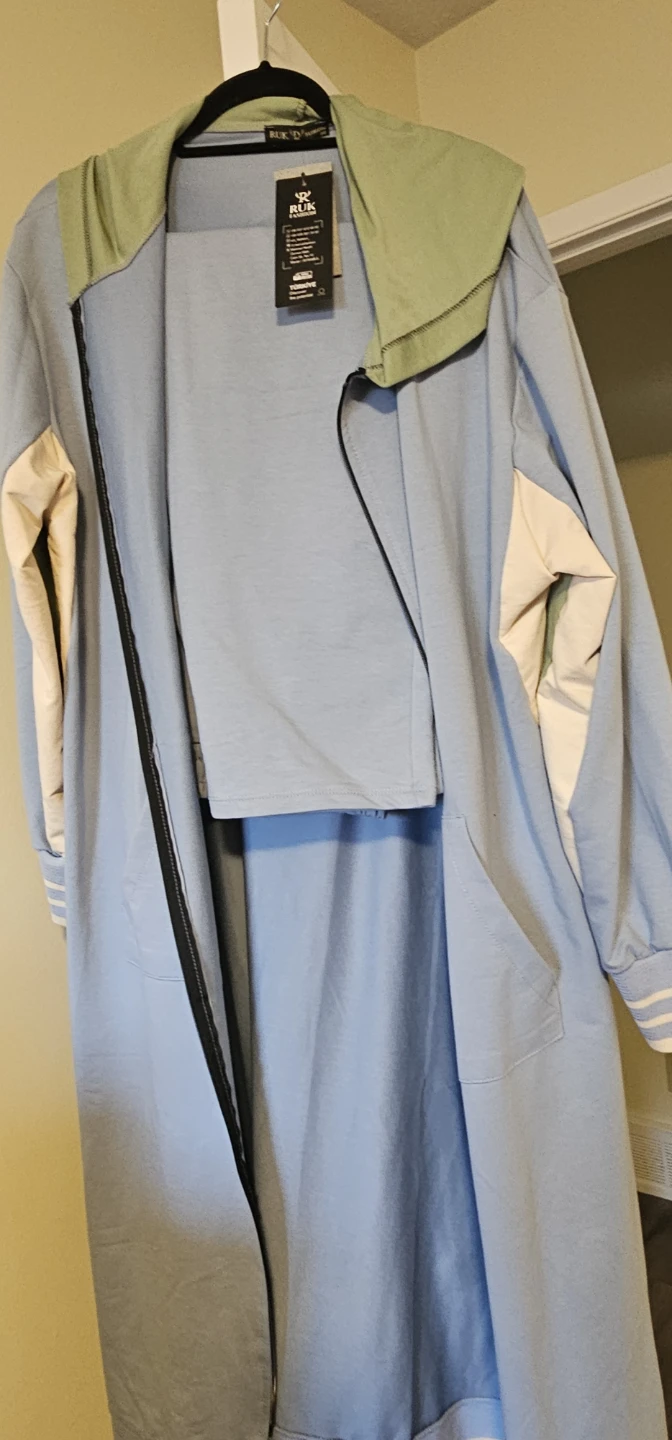 RUK FASHION Long Blue Hooded Jacket with pants - photo 2