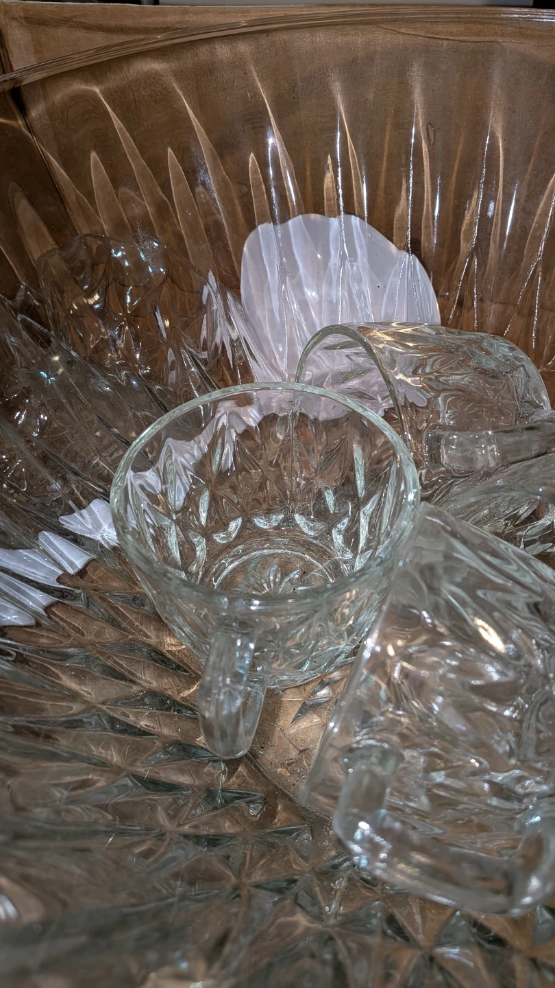 Glass Punch Bowl with Cups Set - photo 2
