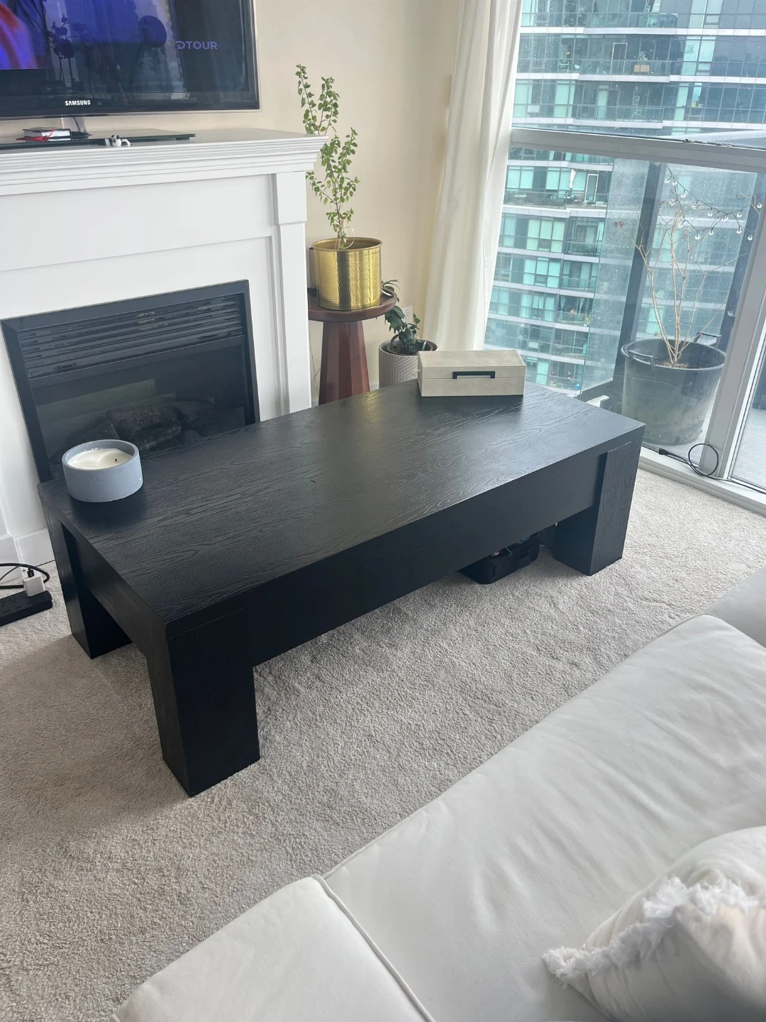RH Black Wood Coffee Table