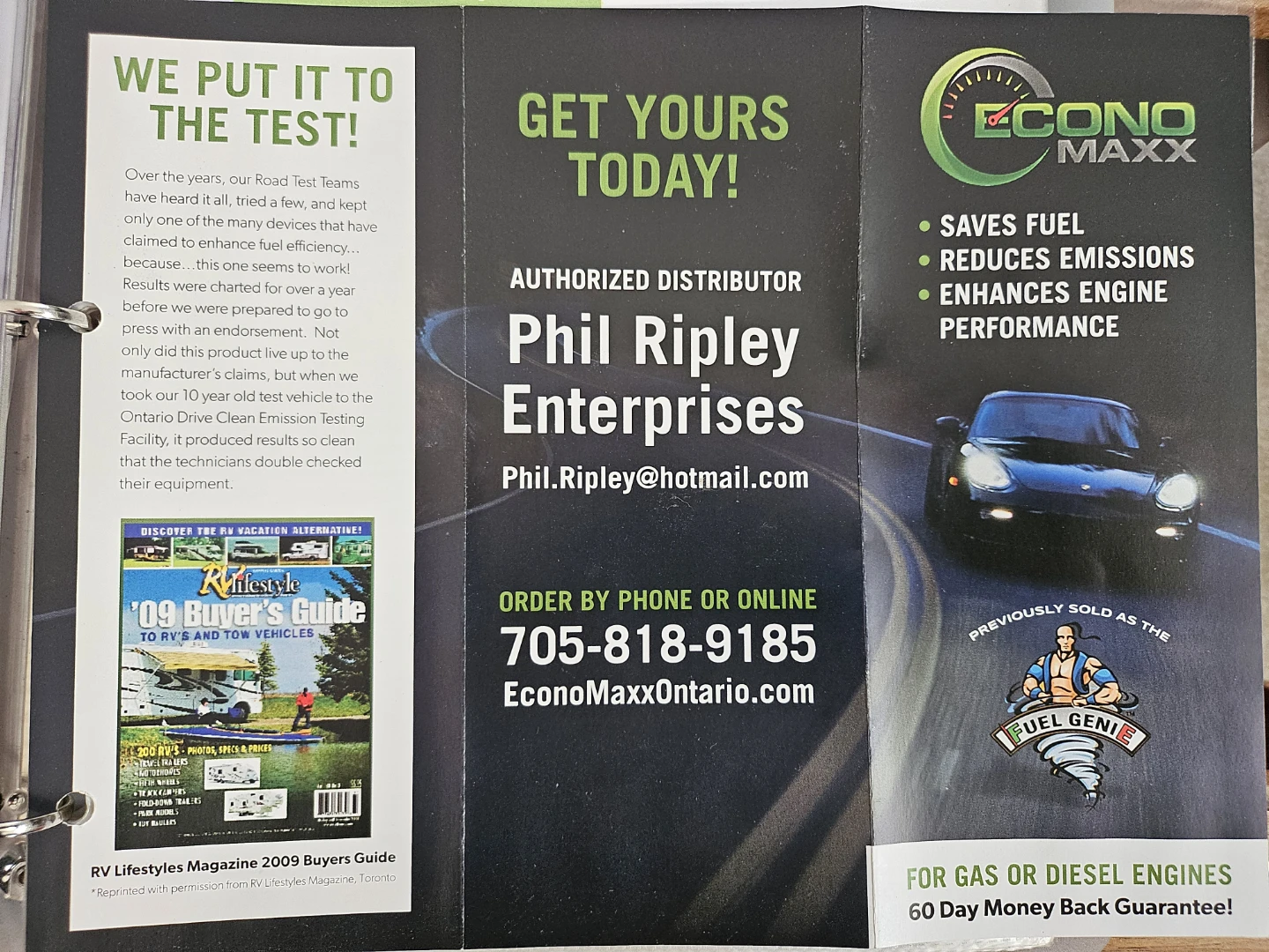 EconoMaxx Fuel Economy and Emissions Test Results Brochure