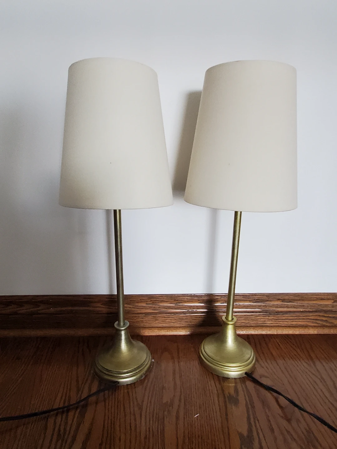 Pair of Vintage Brass Table Lamps with  Shades