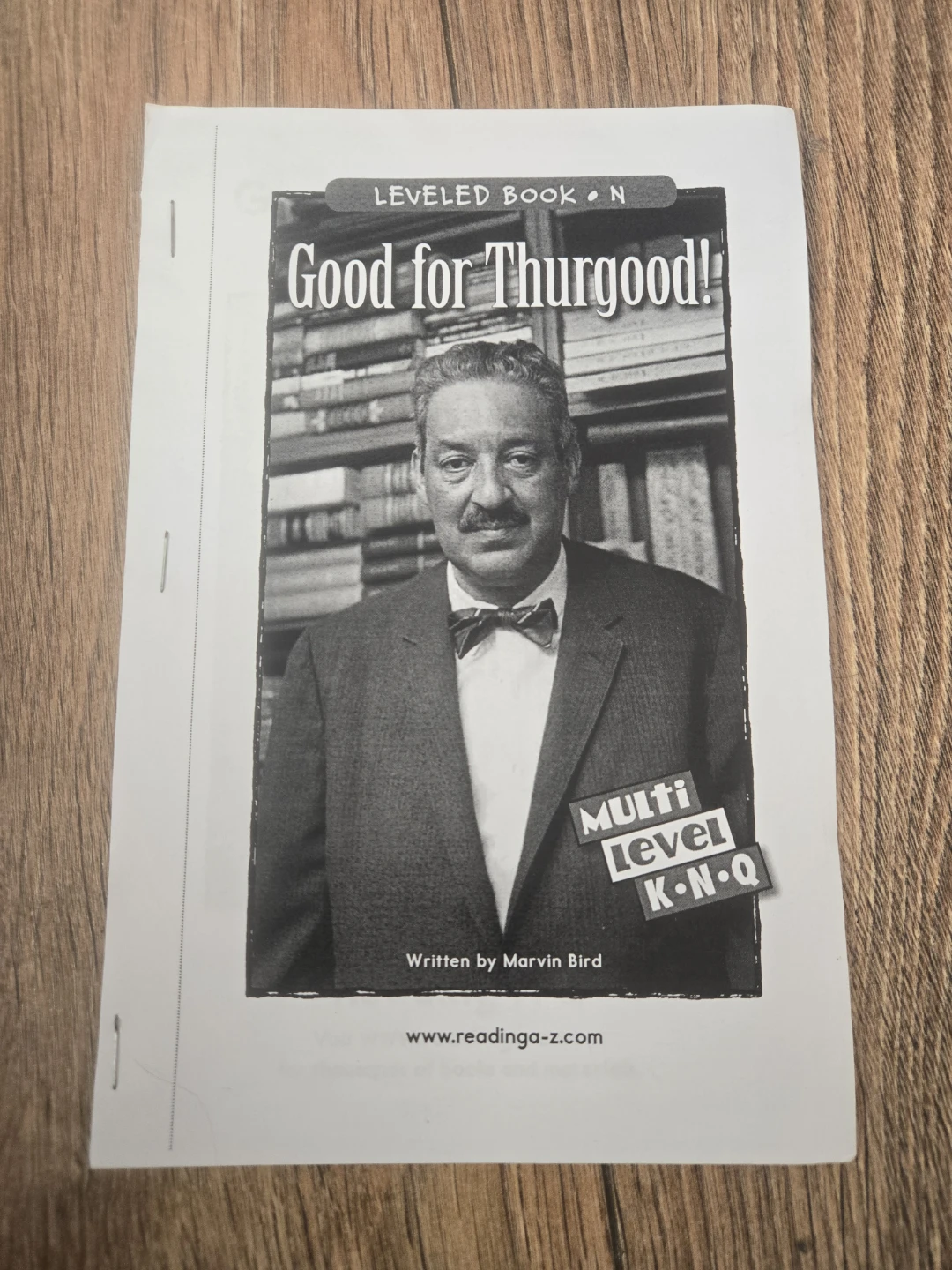 Leveled Book N: Good for Thurgood!