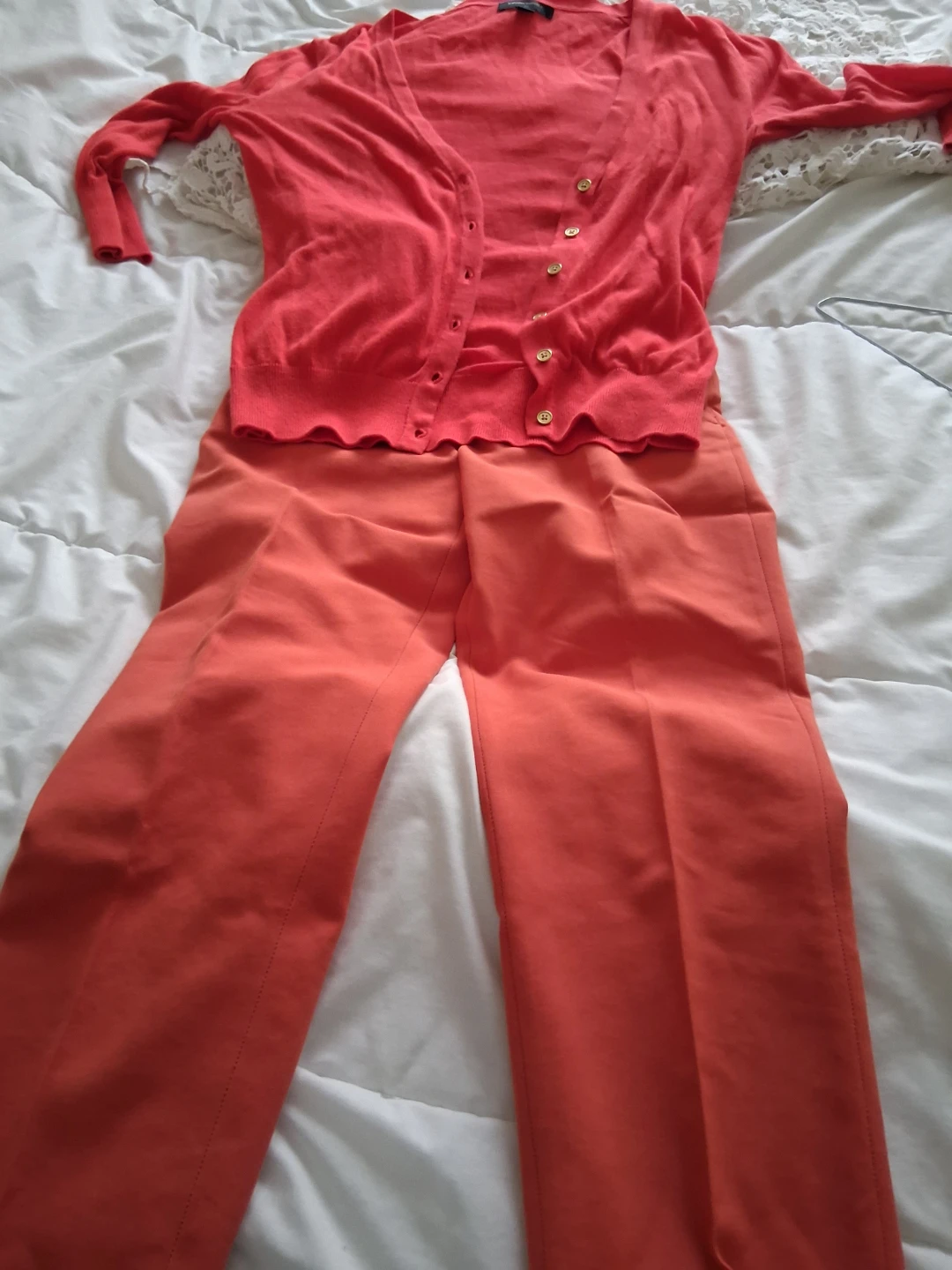 Banana Republic Coral Cardigan and Pants Set