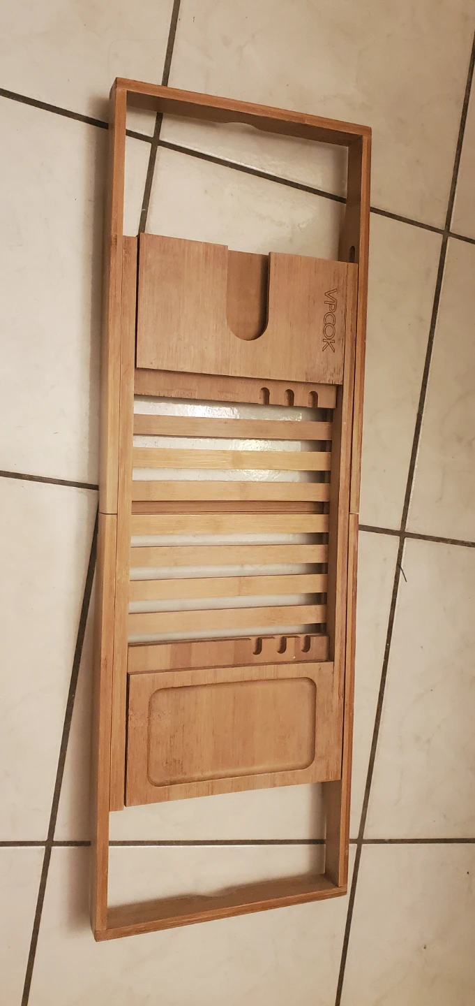 VPCOK Bamboo Bath Caddy - Expandable