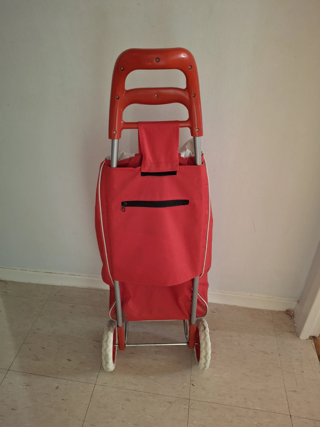 Red Shopping Cart Trolley with Zipper Pocket - photo 2
