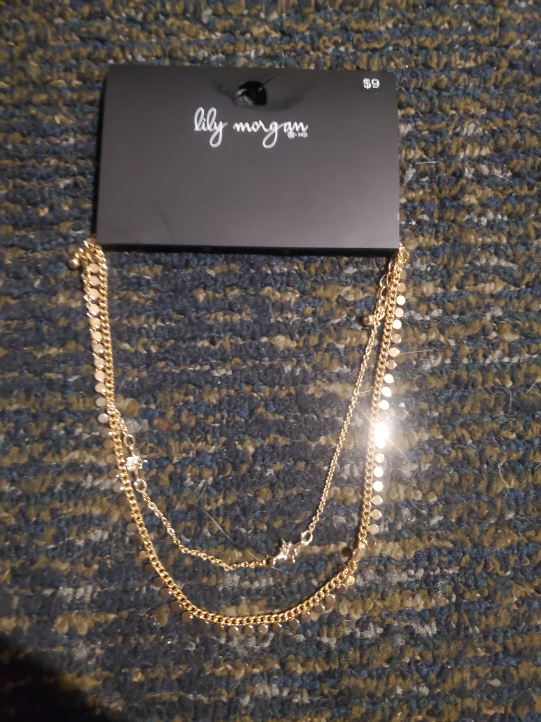 Lily Morgan Gold-Tone Layered Necklace Set with Earrings