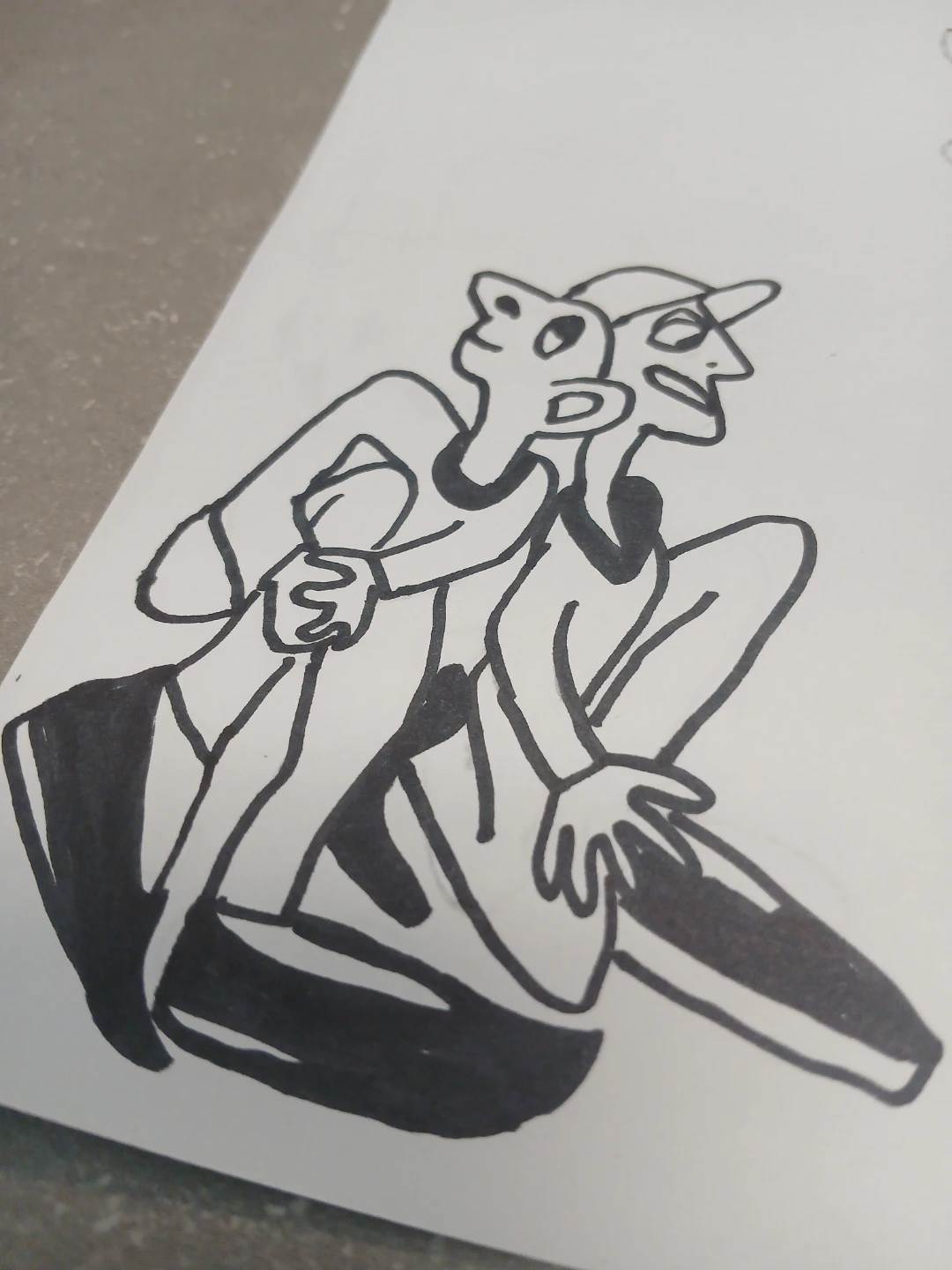 Hand-drawn Sketch of Two Figures - photo 2