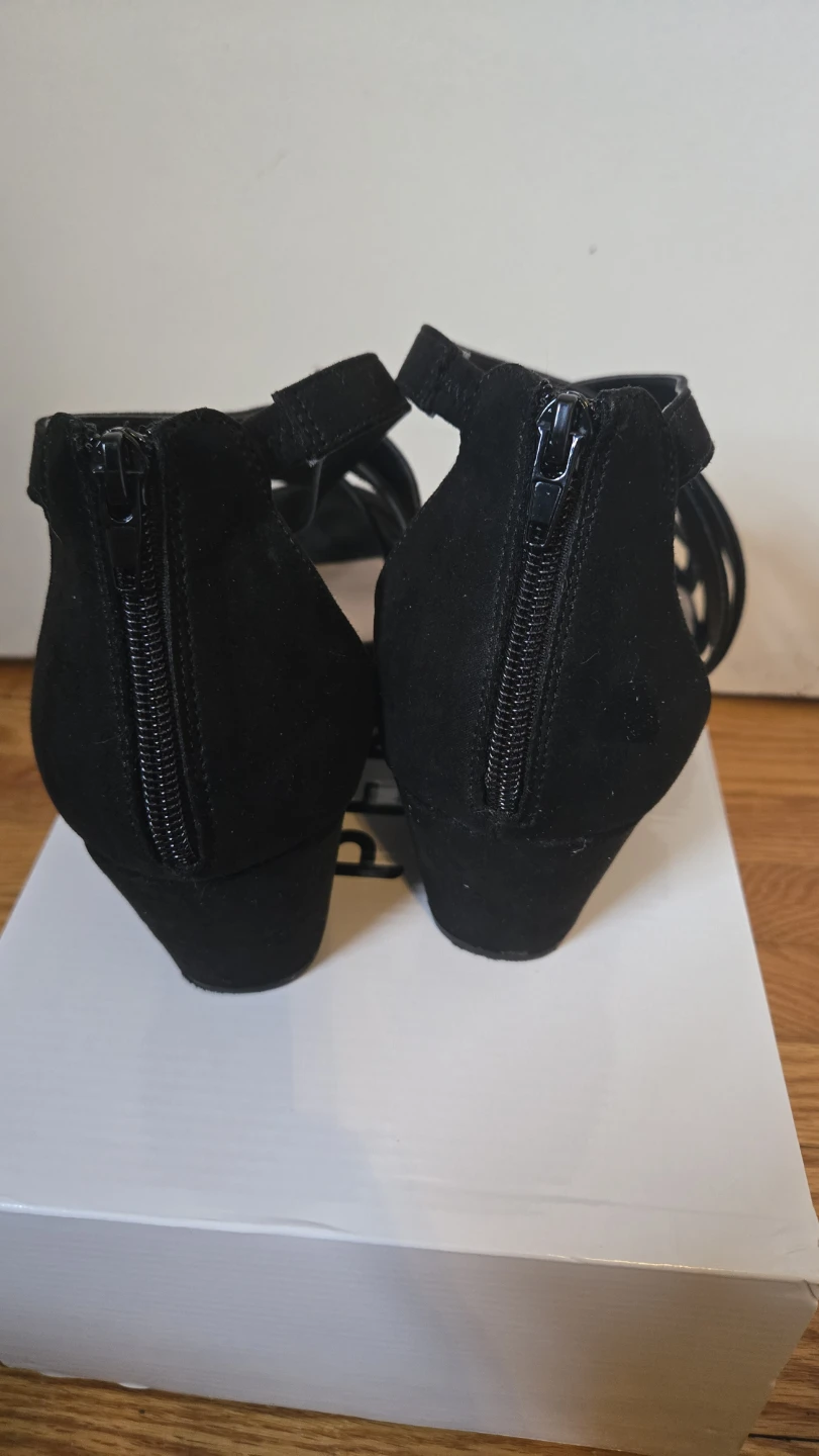 Penningtons Black Wedge Sandals - Size 12WW - photo 5