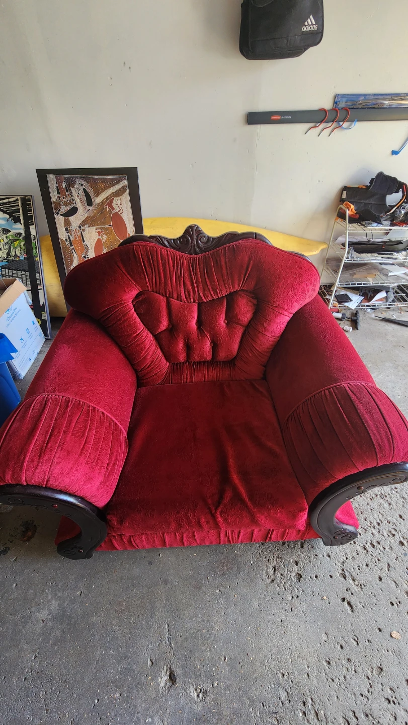 Red Velvet Accent Chair