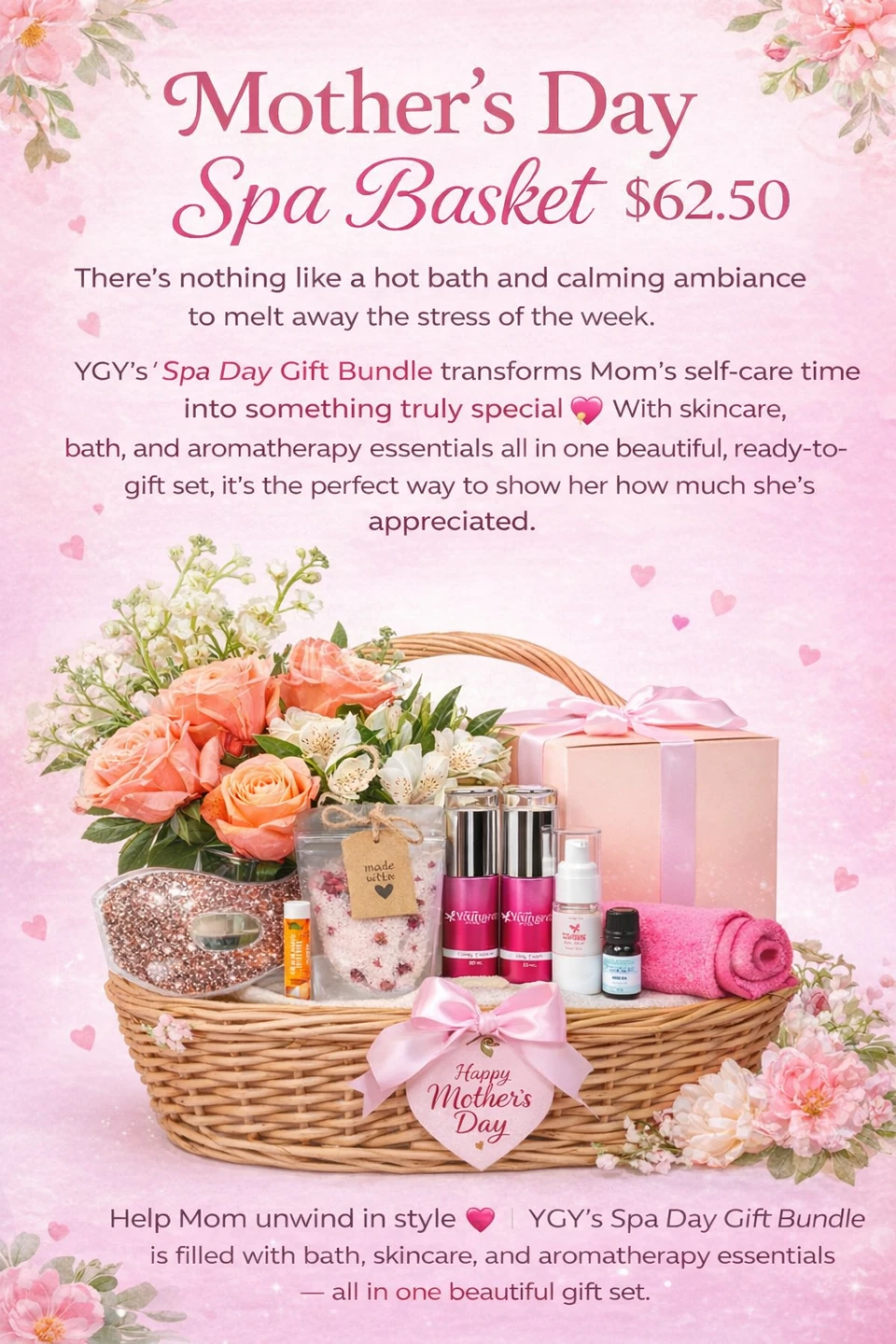 YGY Mother's Day Spa Basket Gift Bundle