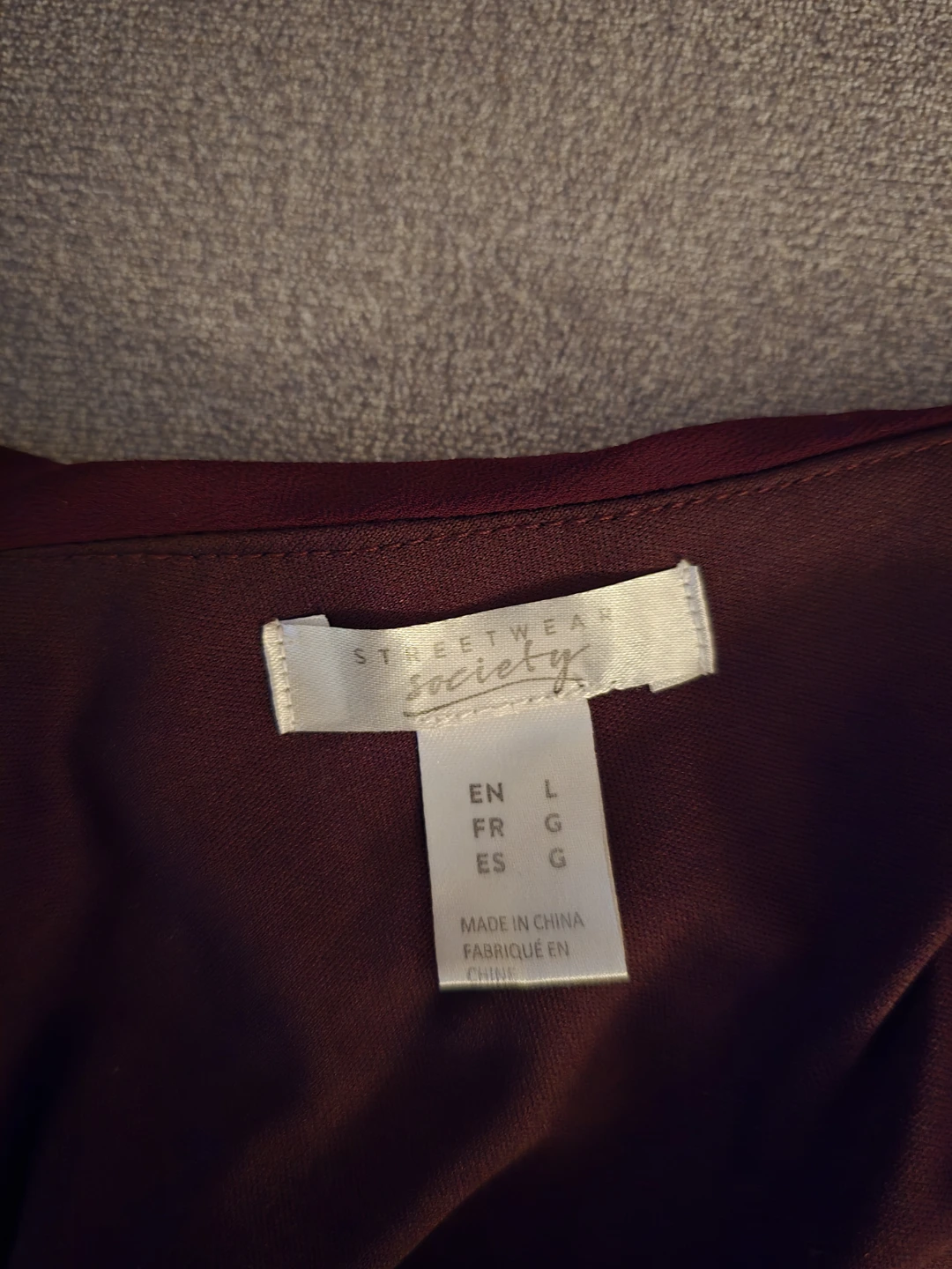Streetwear Society Burgundy Ruffle Romper - Size L - photo 3