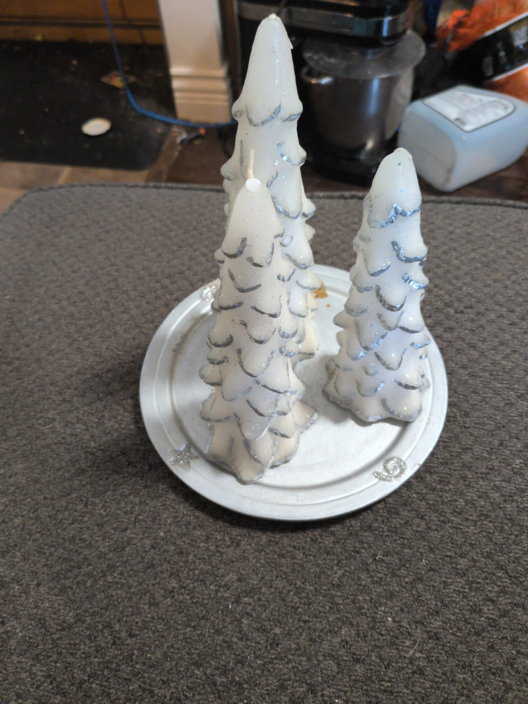 Glitter Tree Candles Set