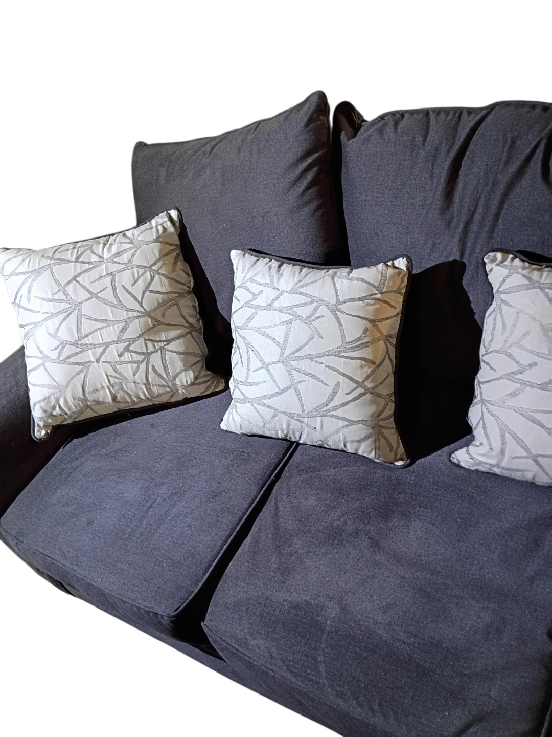 Sofa dark blue comes with decorative accent throw pillows - photo 2