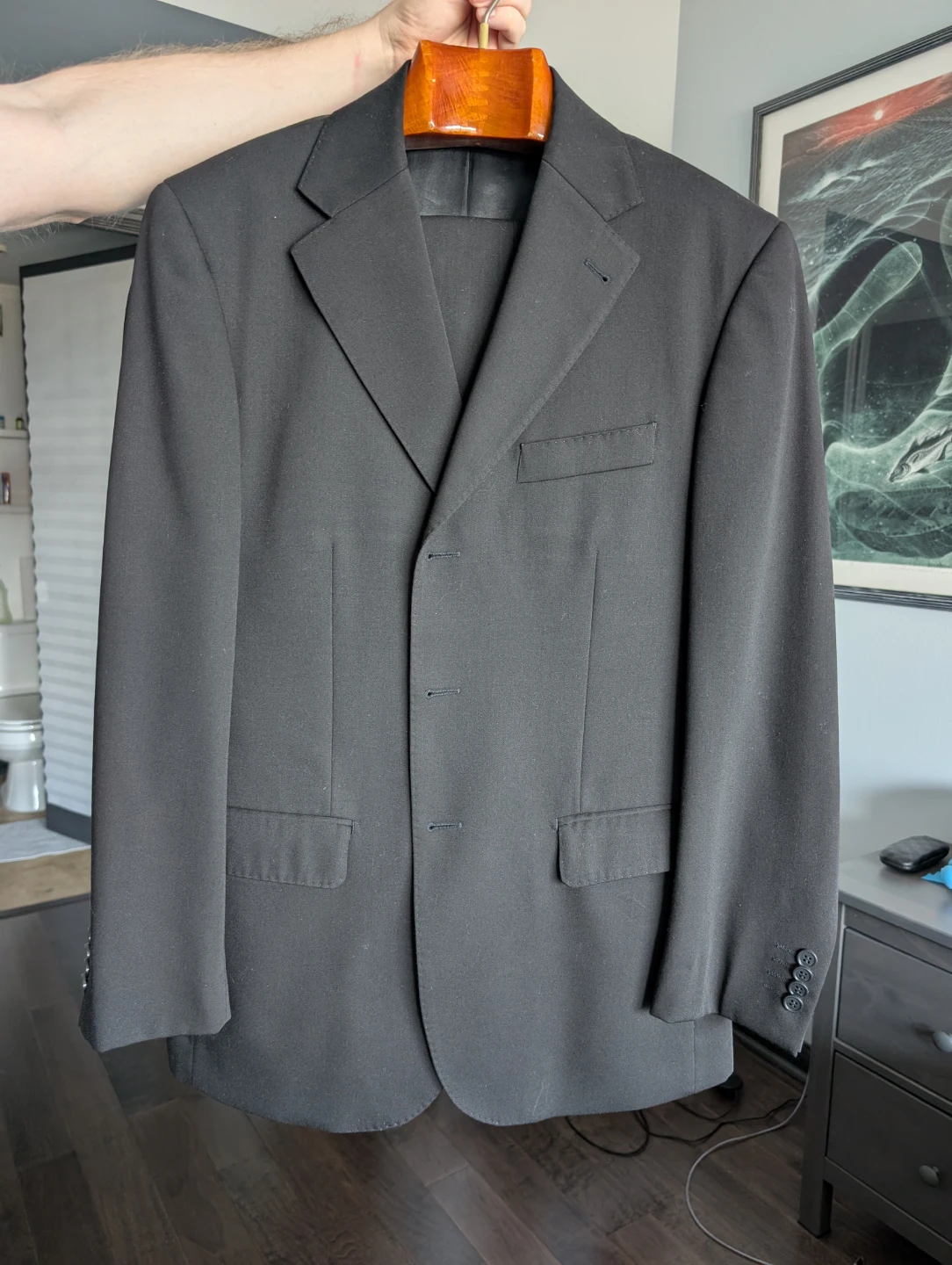 Men's Black Classic Wool Suit