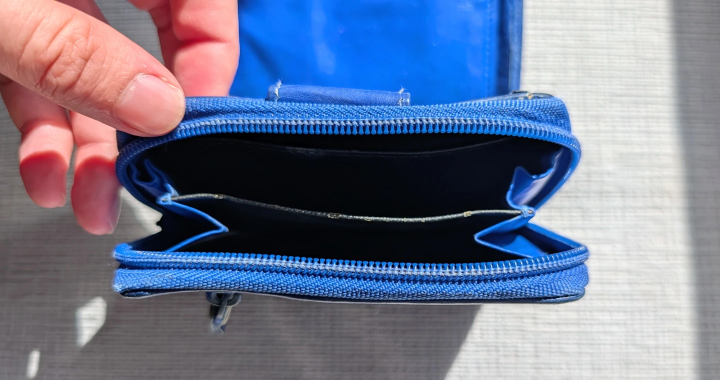 Blue Leather Bifold Wallet - photo 3