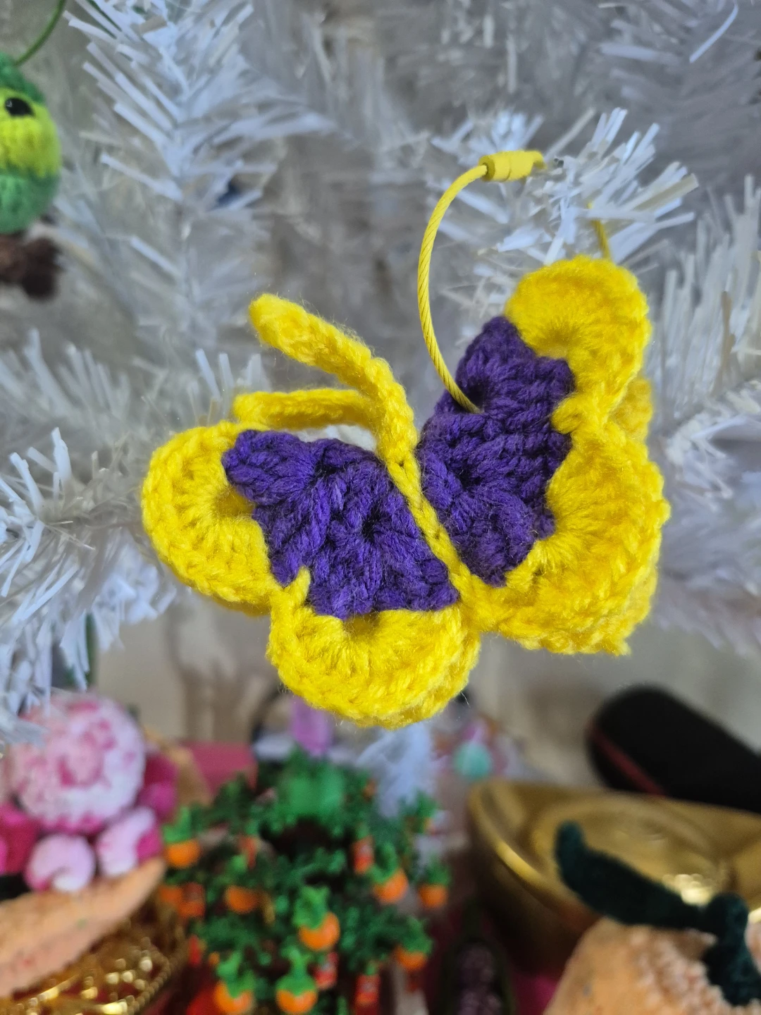 Handmade Crocheted Butterfly Keychain - photo 2