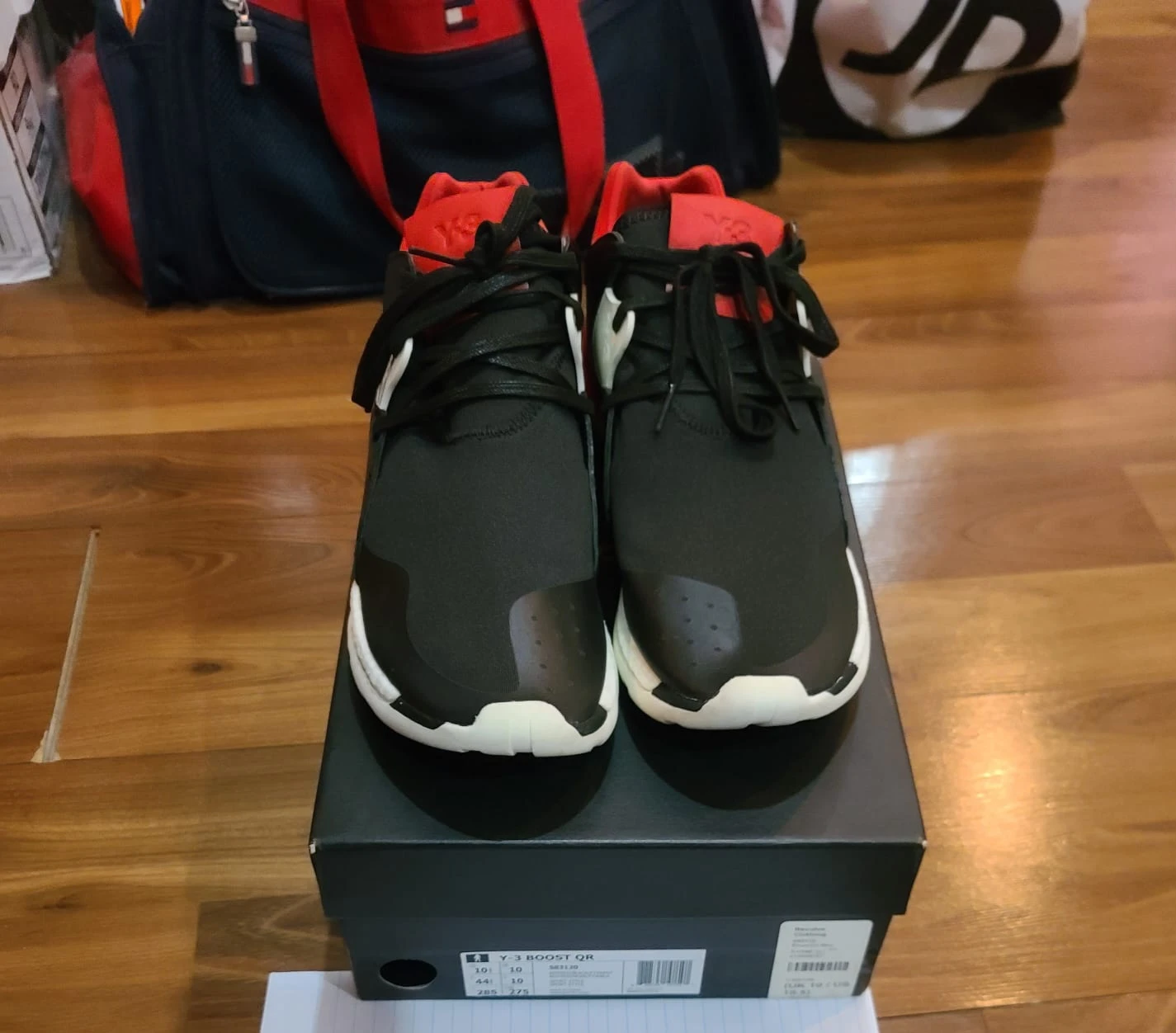Y-3 BOOST QR Black Red Sneakers