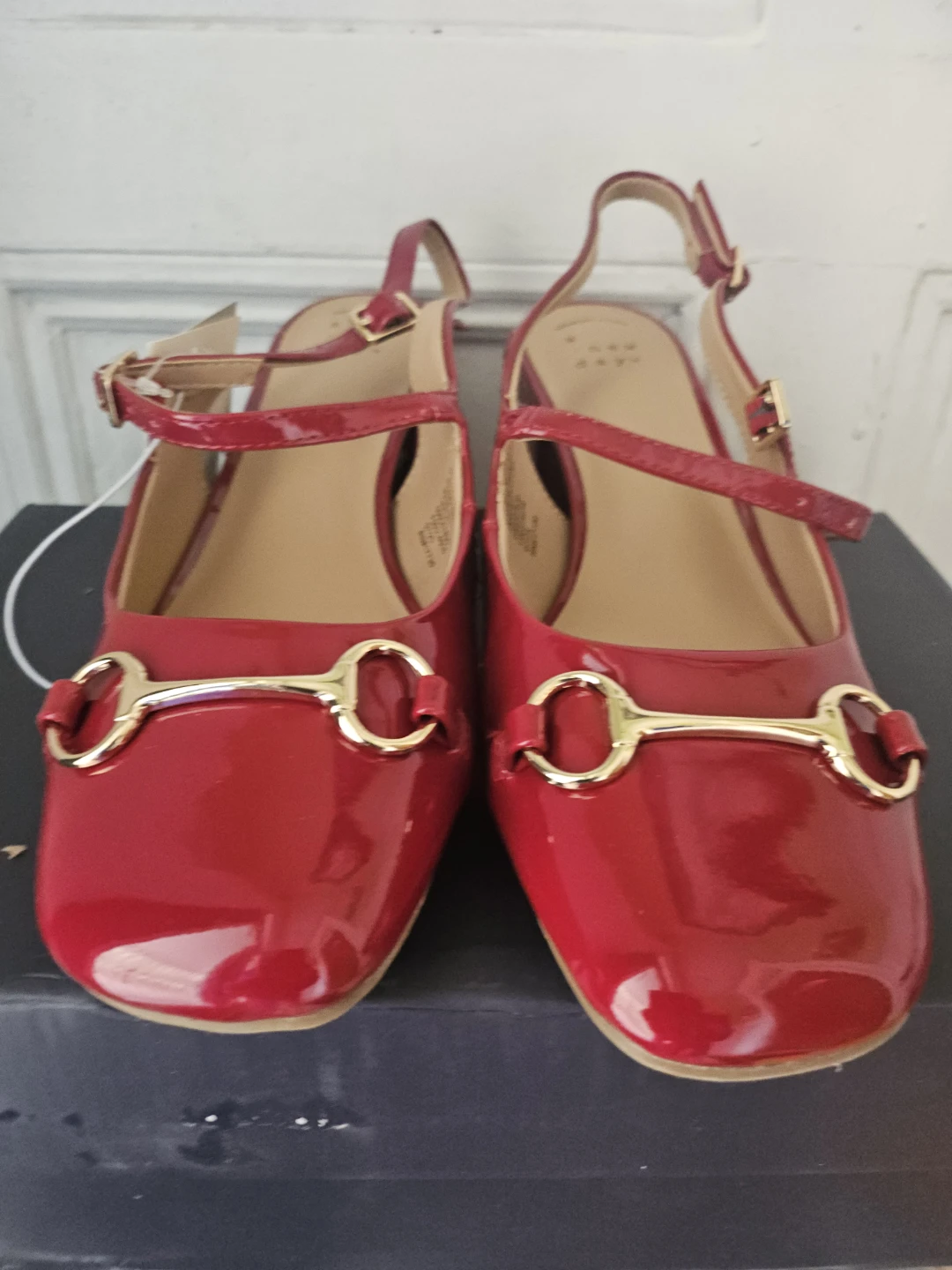 A New Day Women's Red Patent Mary Jane Block Heels Size 6.5