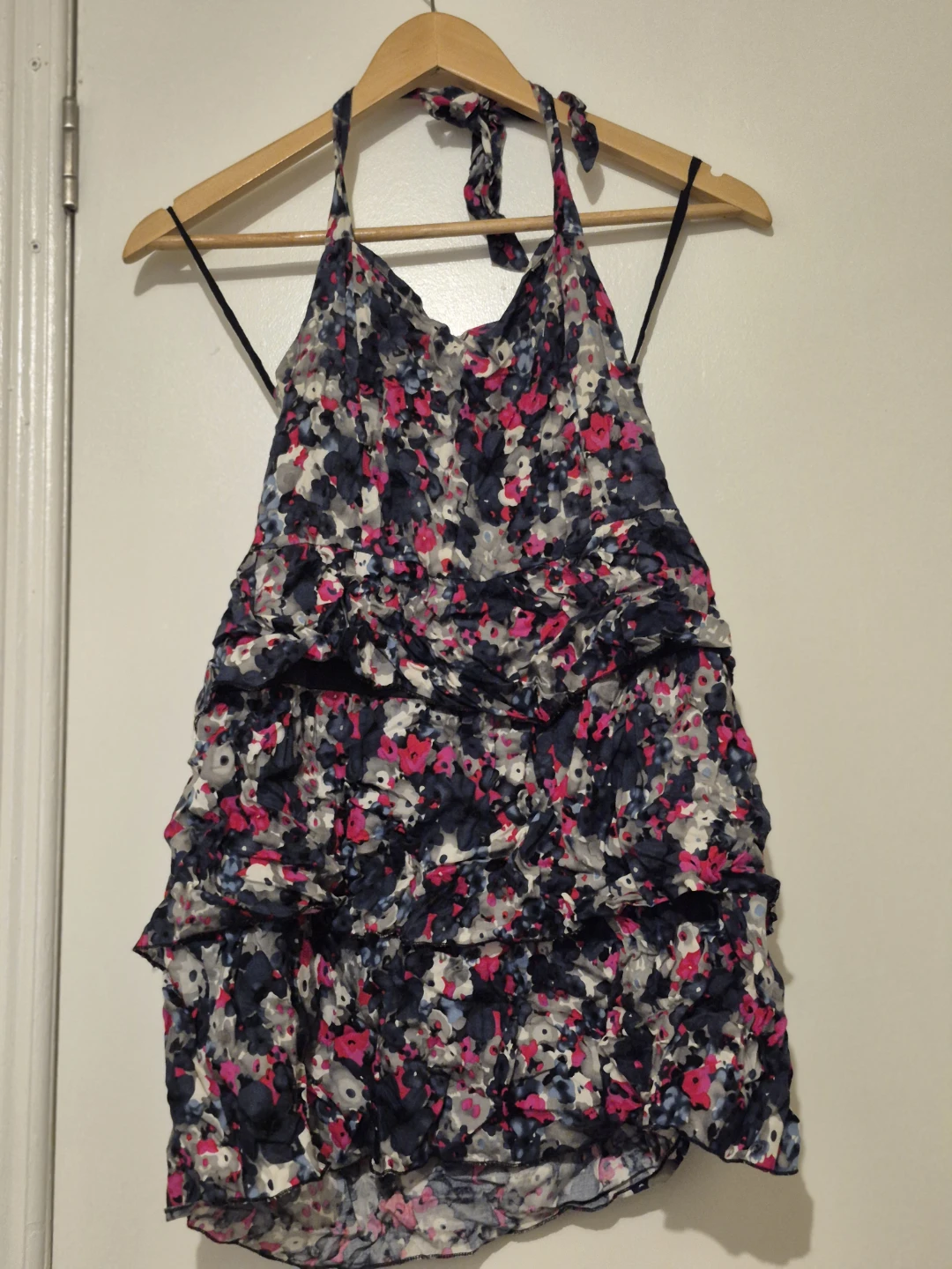 Floral Ruffled Halter Dress
