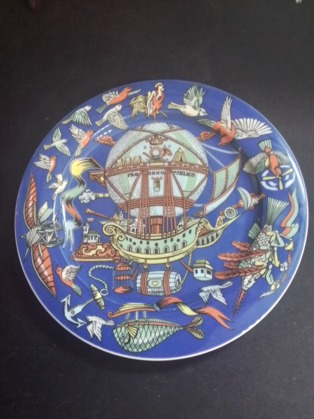 Vintage Bopla! Switzerland Hot Air Balloon 2 Plates 8.25" - photo 2