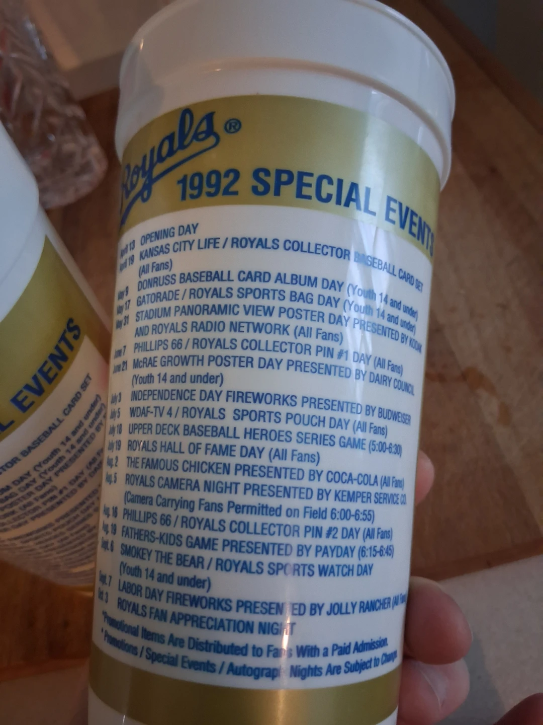 Kansas City Royals 1992 Special Events Collectible Cups - photo 3