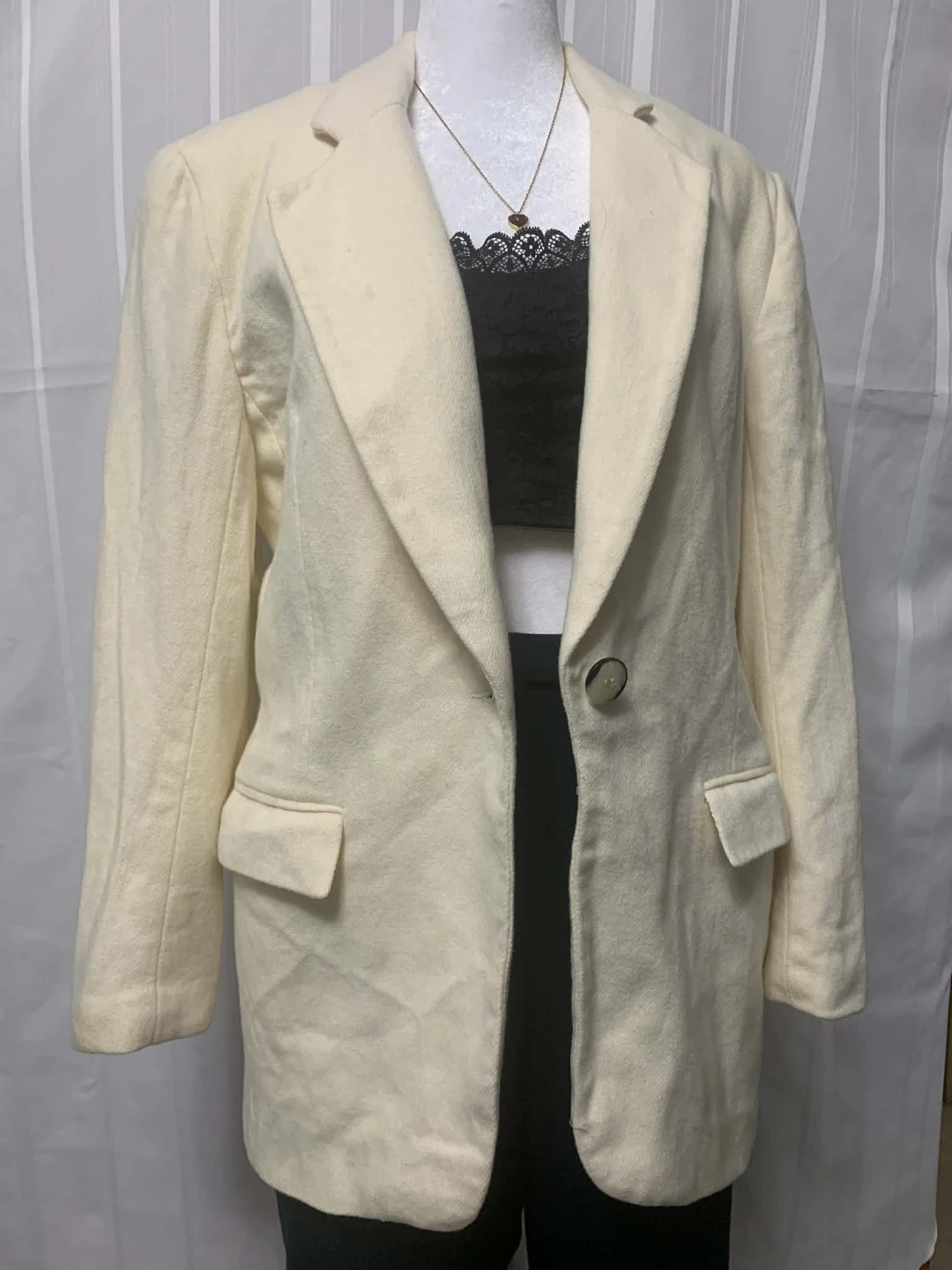 Worthington Women's Cream Wool Blend Blazer