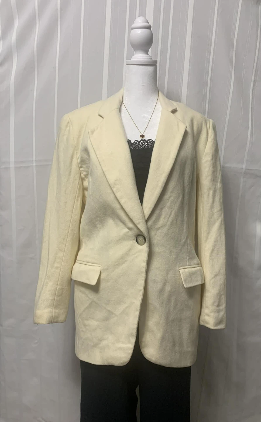 Worthington Women's Cream Wool Blend Blazer - photo 2