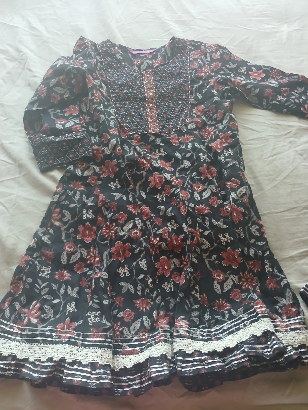 Orchid Bloom Three piece cotton Sharara dress