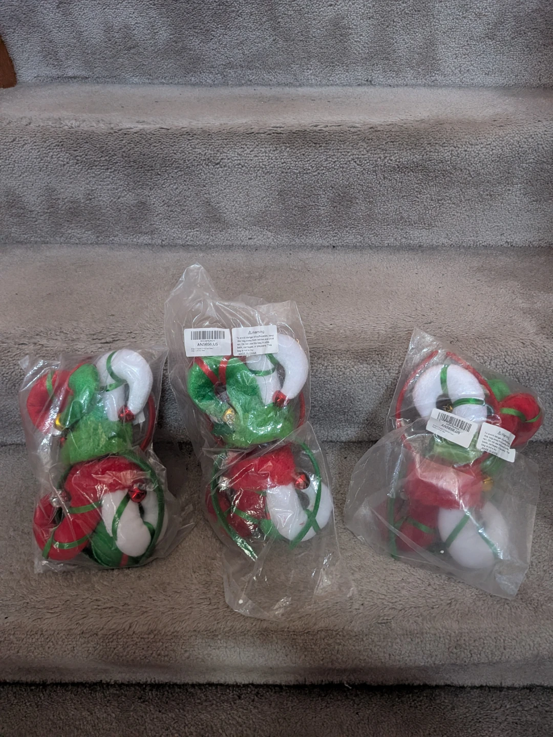 Christmas Plush Ornaments, Set of 3