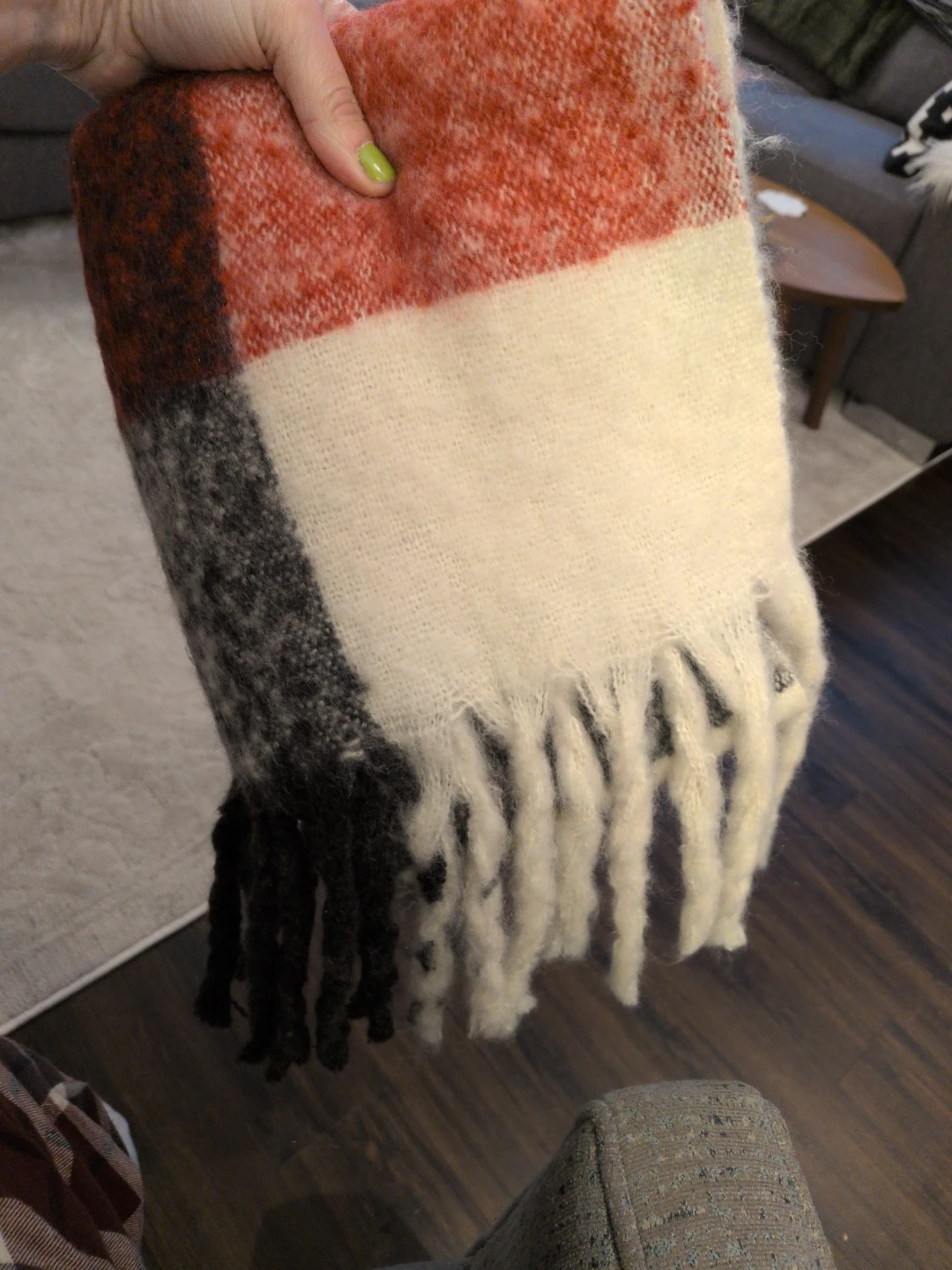 Large Fluffy Roots Plaid Scarf (men's/unisex) - photo 2