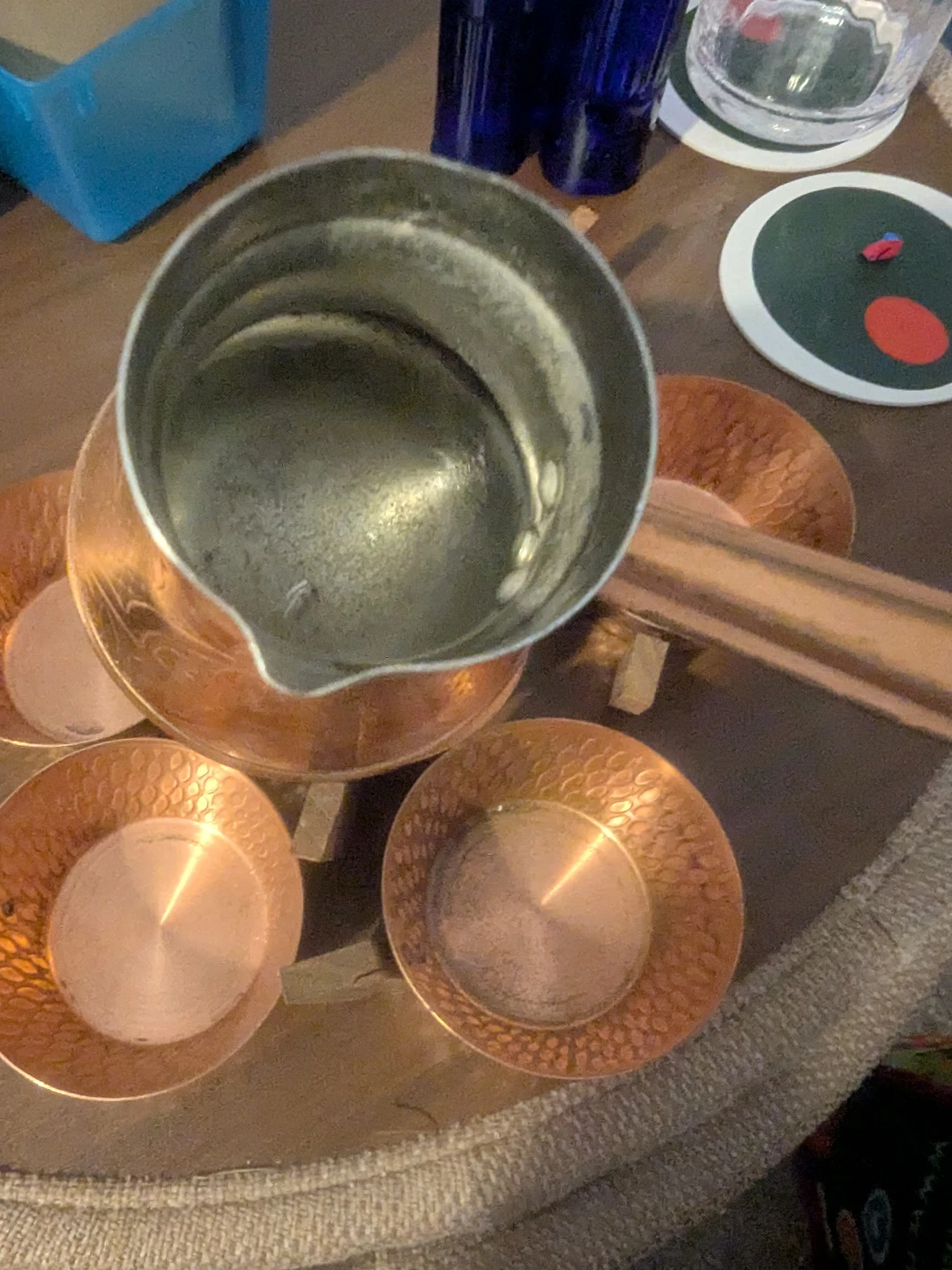 Copper Turkish Coffee Pot and Cups Set - photo 2