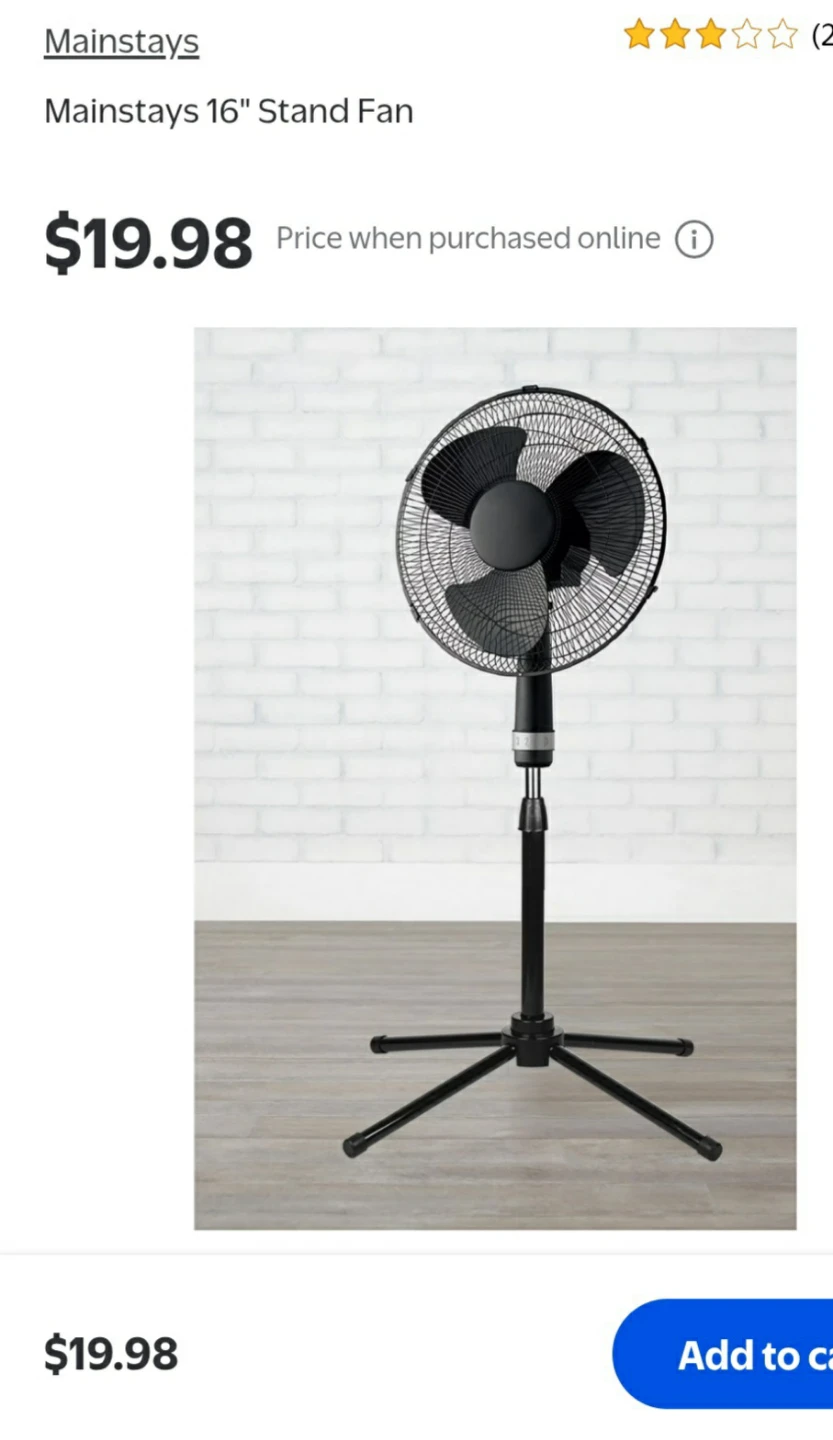 Mainstays 16" Stand Fan - Black - photo 2