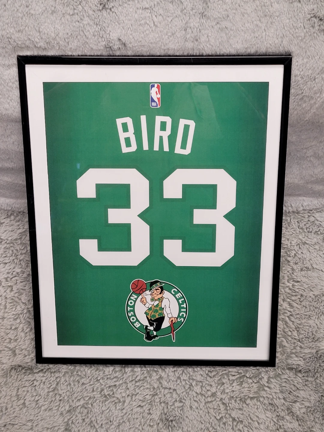 Framed Larry Bird Boston Celtics Jersey Art