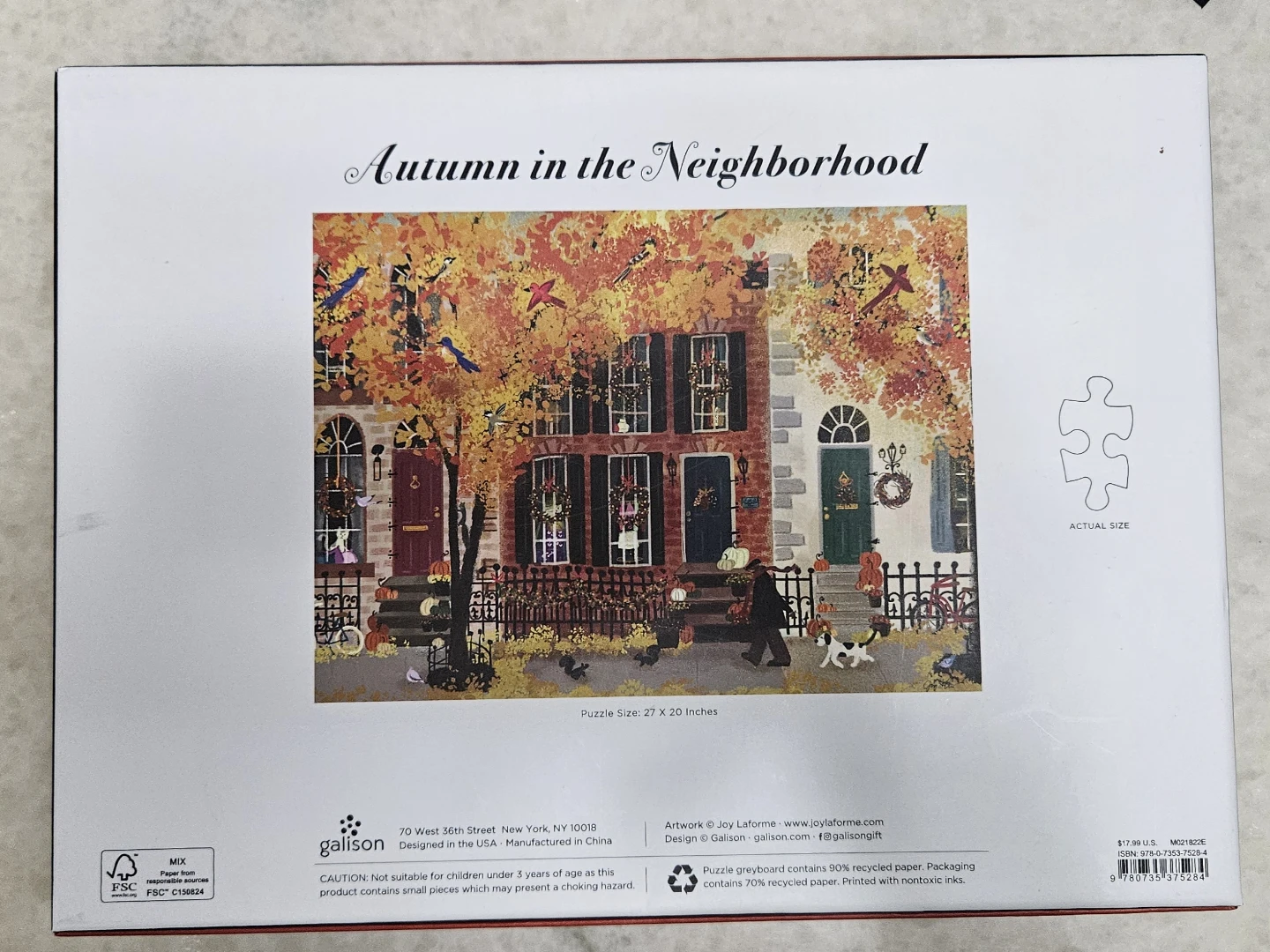 Gallison 1000 Piece Puzzle - Autumn in the Neighborhood - photo 2