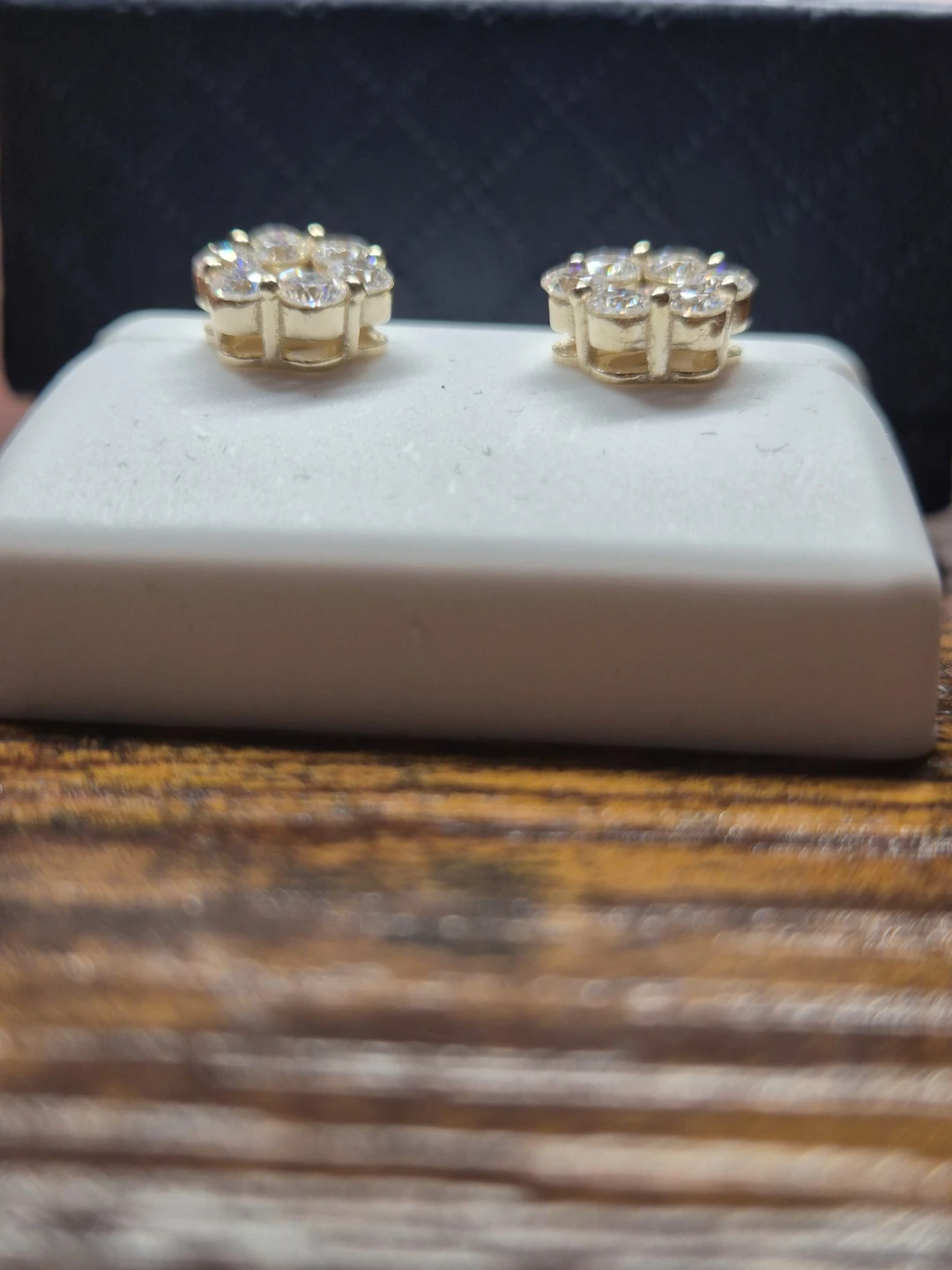 Flower Cluster Moissanite Stud Earrings - photo 3