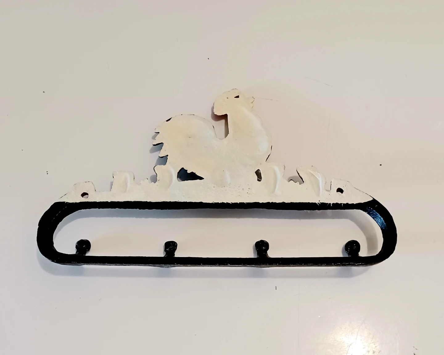 Hand Painted Cast Iron Rooster Hook Rack - photo 3