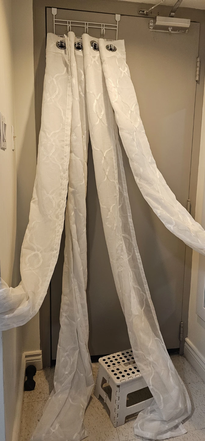 4 Sheer Curtains with Geometric Pattern🌱