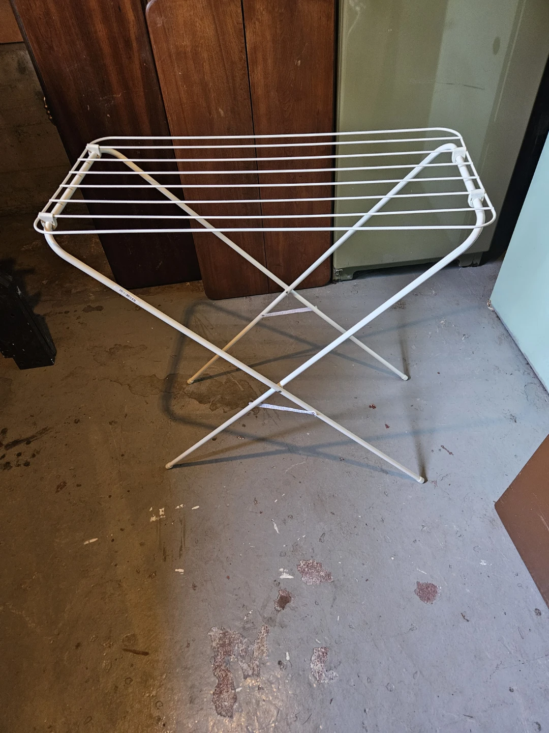 White Folding Clothes Drying Rack - photo 3