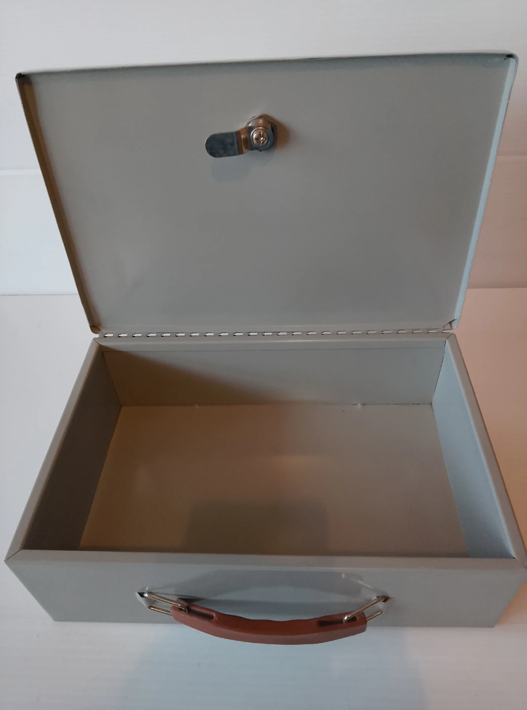 Grey Metal Lock Box with Handle - photo 2