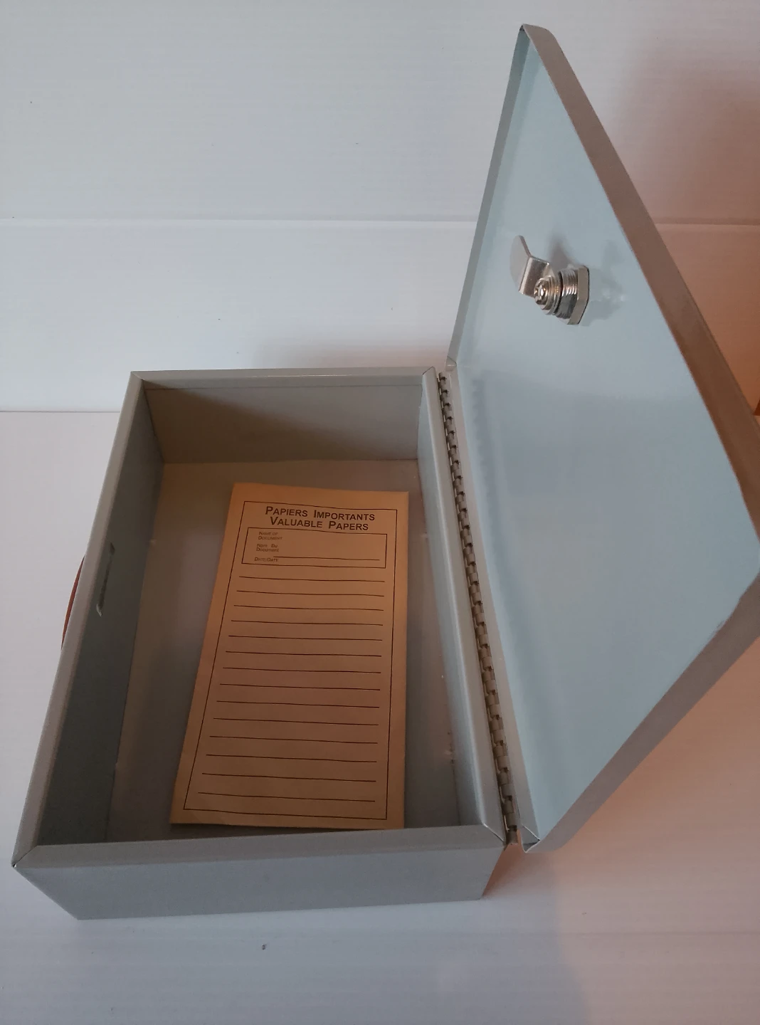 Grey Metal Lock Box with Handle - photo 4