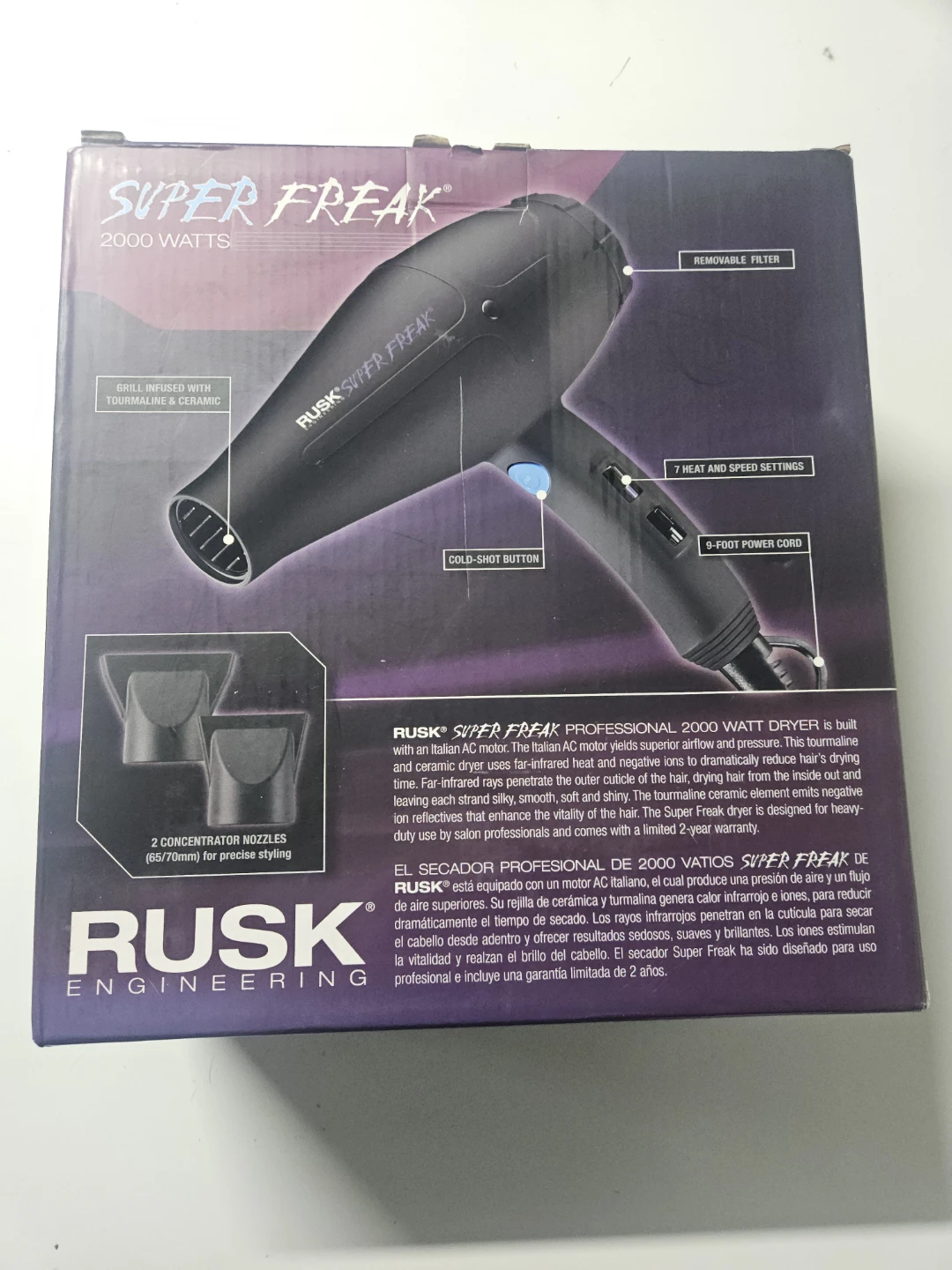 Rusk Engineering Super Freak Professional 2000 Watt Hair Dryer - photo 2
