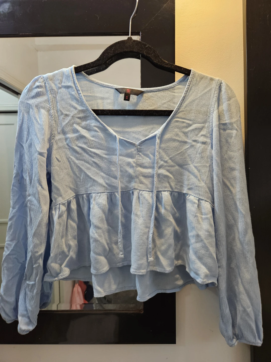 NOBO Women's Blue Peplum Blouse - Size XS