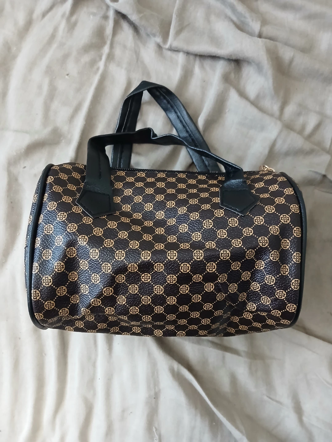 Vintage Style Monogram Barrel Tote Handbag
