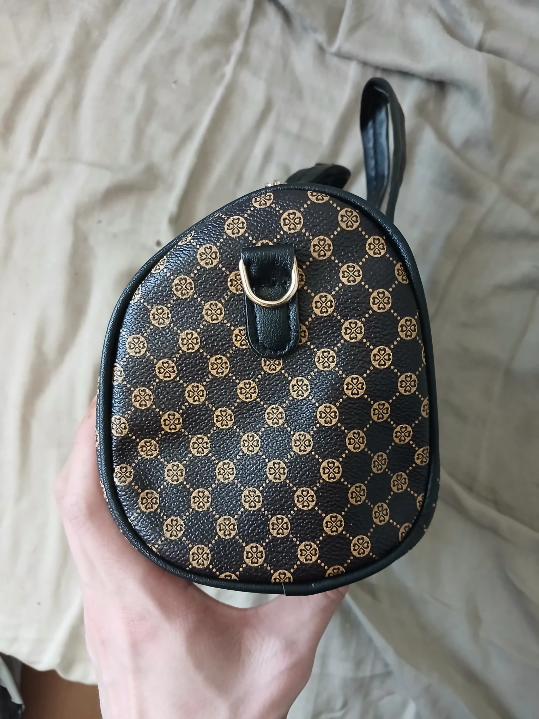Vintage Style Monogram Barrel Tote Handbag - photo 4