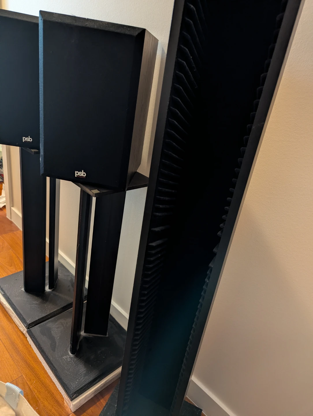 PSB Alpha Black Bookshelf Speakers with Stands - photo 2