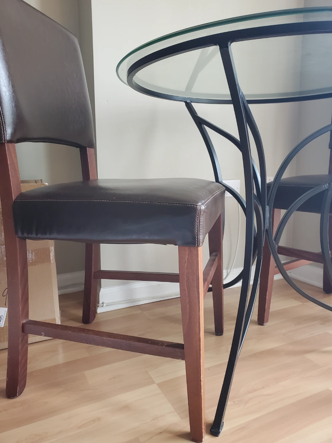 Round Glass Top Bistro Set with 2 Chairs - photo 4