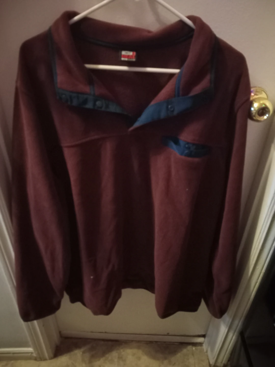 Maroon Fleece Snap-Up Pullover - XXL - photo 3