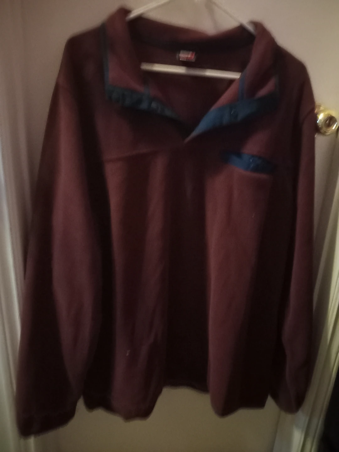 Maroon Fleece Snap-Up Pullover - XXL - photo 5