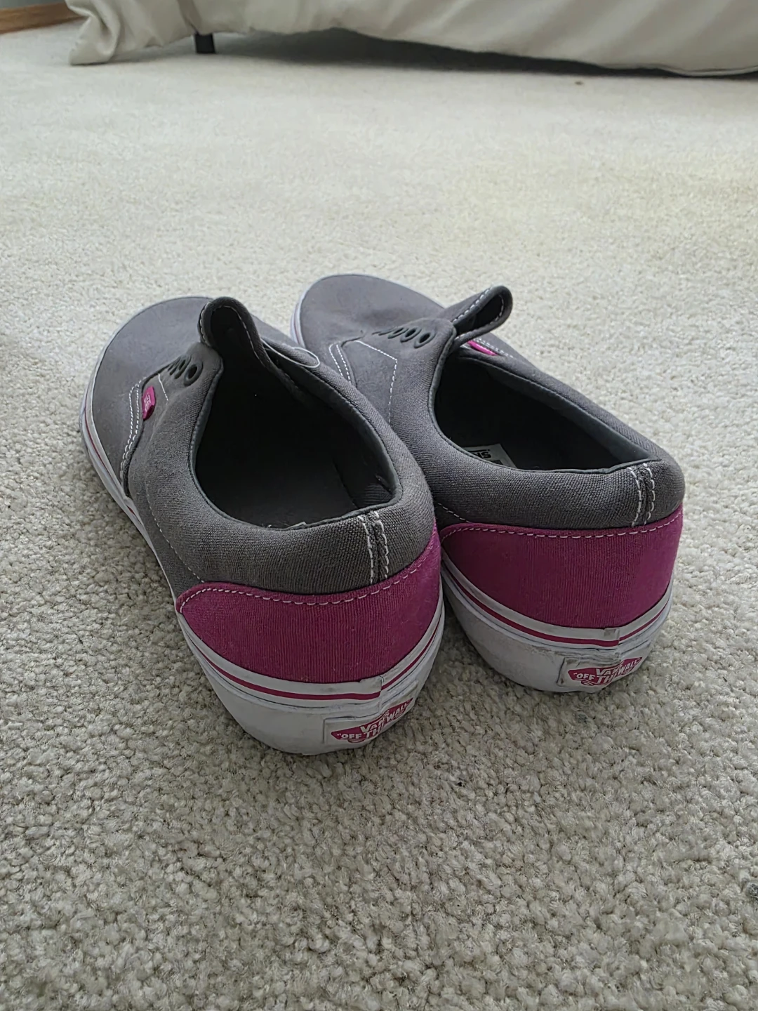 Vans Grey Canvas Sneakers with Pink Accents - photo 2