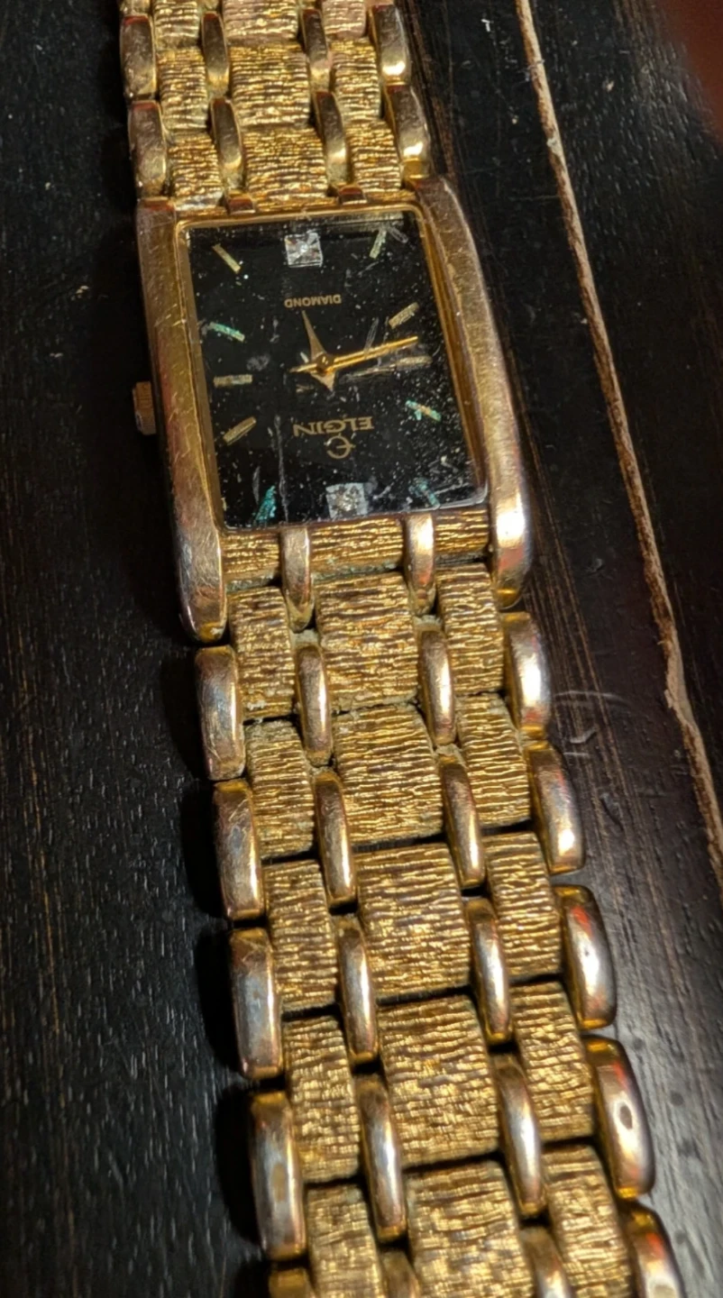 Elgin Diamond Gold Tone Watch